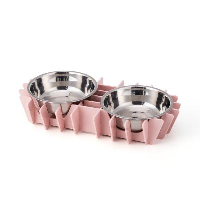 China Sustainable 2021 New Model Durable Premium Stainless Steel Non Slip Double Dog Cat Pet Bowls for sale