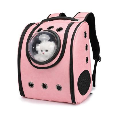 China Leather Outdoor Fashion Pet Carrier AirlineTravel Backpack Breathable Durable Dog Cat Backpack for sale