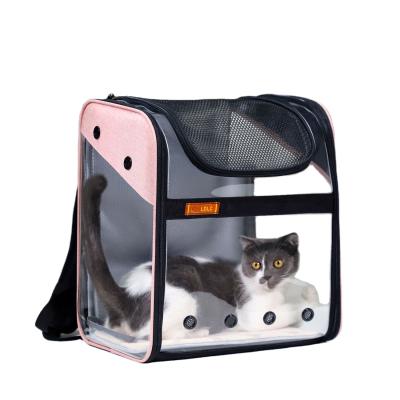 China 2021 Hot Sale PVC Viable Outdoor Foldable Travel Backpack Breathable Pet Cat Dog Carrier for sale