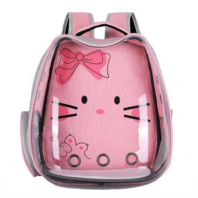 China Sustainable Fashionable Luxury Checkered Soft Transparent Outdoor Travel Backpack Pet Carrier for sale