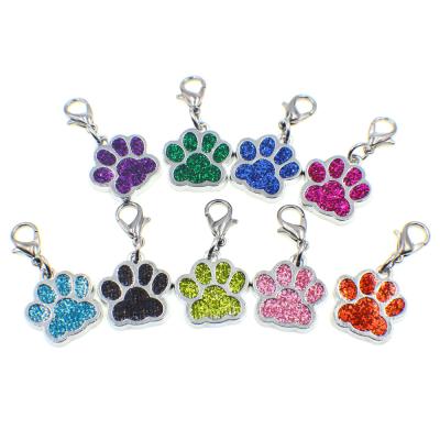 China Amazon Viable Supplier Diy Mixed Colors Customized Paw Shaped Pet Collar Necklace Pendant Accessories for sale