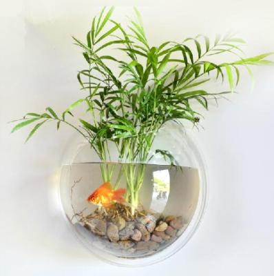 China Amazon Supplier Wall Mounted Hanging Transparent Acrylic Fish Bowl Aquarium Fish Tank for sale