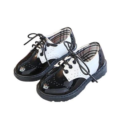 China Breathable Hot Selling Cheap Boy Black Kids School Shoes for sale