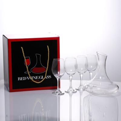 China Gift Box Amazon Success Glass Wine Decanter And Wine Glasses Set With Gift Box And Foam for sale