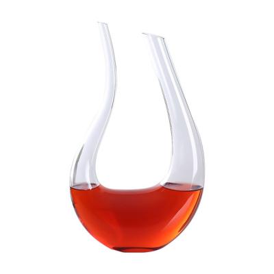 China U Shape Design Amazon Success Lead Free U Shape Clear Design Wine Decanter &Wholesale Crystal Glass U Shape Wine Decanter Set for sale