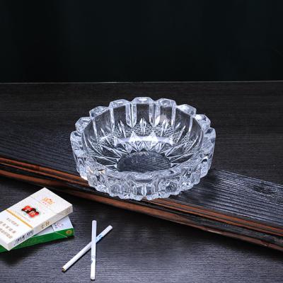 China Home Hotel Restaurant Factory Produce Clear Flat Bottom Round Ashtray& Glass Ashtrays Wholesale for sale