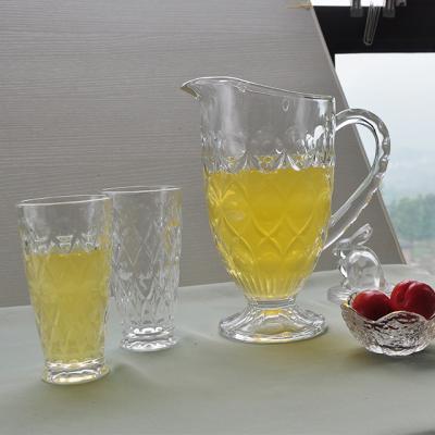 China Viable wholesale customized handmade blown glass and six glass tea cups and cut glass tea set for sale