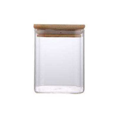 China Freshness Preservation Wholesale Borosilicate Glass Jar With Bamboo Lid Customized Available And Glass Bottle for sale