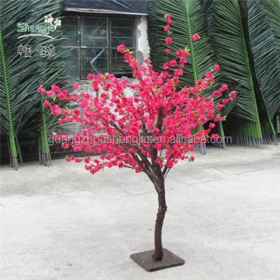 China Modern& environmental& fashion& Indoor and Outdoor Artificial Flower Tree Elegant Fake Peach Blossom Tree Decoration for sale