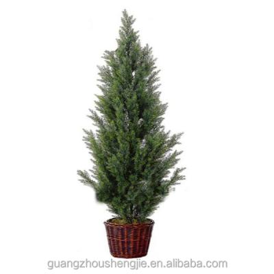 China Q073007 Wedding Making Artificial Green Bonsai Tree Indoor Ornamental Plants Artificial Cypress Tree for sale