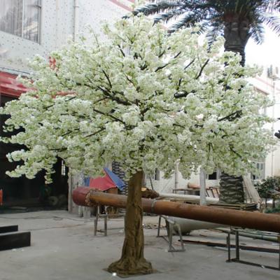 China Large 3.5m Outdoor Silk Faux White Flowers Eco-friendly Artificial Cherry Blossom Tree For Wedding Decor for sale