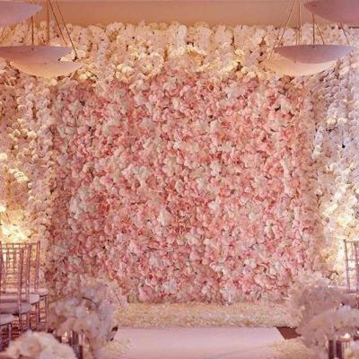 China Modern white artificial flower wall backdrop for wedding decor for sale