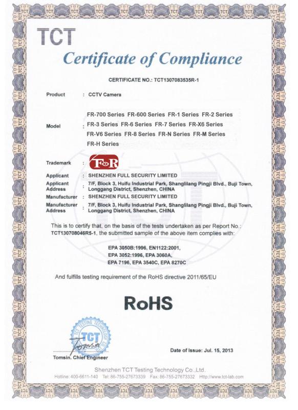 ROHS - SHENZHEN FULL SECURITY Co., Ltd.