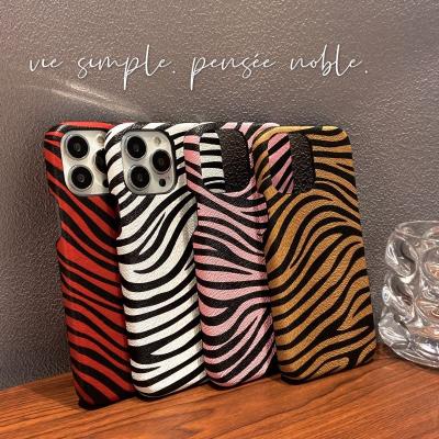 China Luxury zebra shockproof grain fashion pu leather phone caes for iphone 11 12 new 13 promax phone cover for apple xr xs max 8plus shell for sale