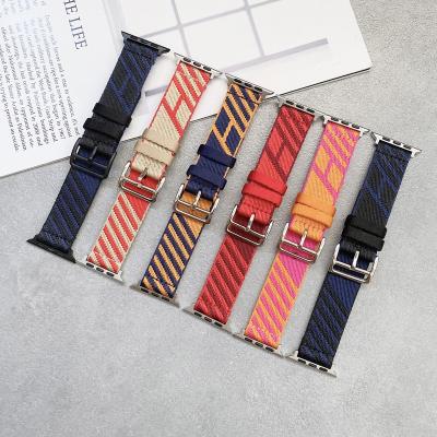 China Luxury Designer Flexible Watch Strap For Apple Watch series6 5 4 3 High Quality Nylon Watch Bands 38 40 42 44mm Women Strap for sale