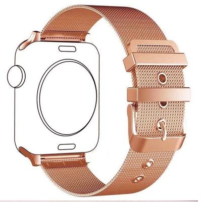 China Adjustable Universal Milanese Loop For Apple Watch Series 7 Band 38 Stainless Steel Strap Replacement Strap 6 5 40 41 42 44 45mm for sale