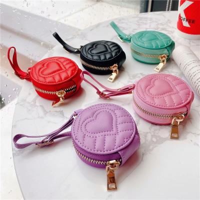 China New Design 2021 New Design Lipstick Bag Luxury PU Leather Round Bag For Airpod Pro Protective Case Airpods Case Cover for sale