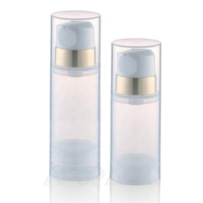 China Large Capacity Clear Cylinder PP 150ml 200ml Luxury Airless Cosmetic Lotion Bottle 250ml for sale