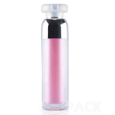 China Round 0.5oz 1oz 50ml 40ml Pump Bottle 100ml Cosmetic Pink Acrylic Airless Twist Pump Bottle Top Serum Bottle With Lock for sale