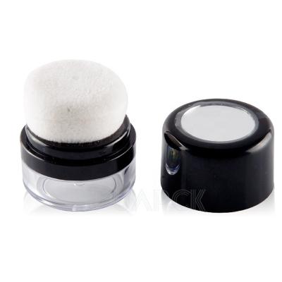 China Recyclable Luxury Matte Black Round 5ml 10ml Hairline Powder Puff Case Makeup Sponge Case Luxury Matte Empty Make Up Powder Compact Case for sale