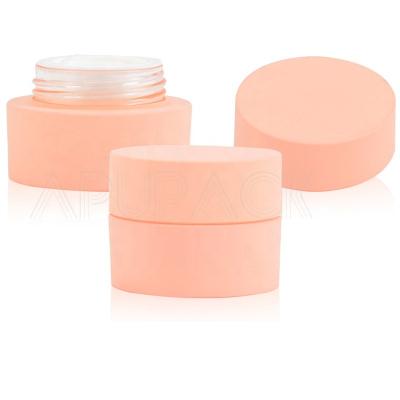 China Luxury Round Pink 5ml Cosmetics Packaging Luxury Macaron Jars 10g Frost Frosted Cream Jar for sale