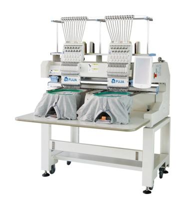 China Garment shops full automatic double heads embroidery machine size efficiency of 12 needles or 15 needles for flat embroidery machine for sale