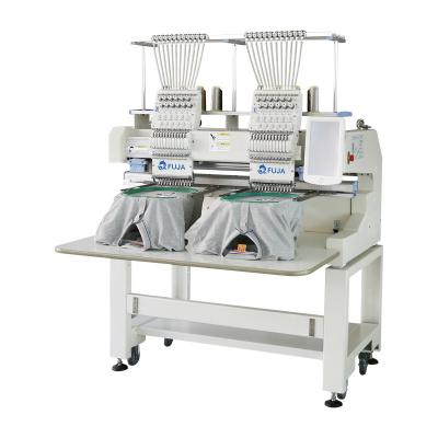 China High Quality Automated Flat Hotels Hat T-shirt Embroidery Machine With 2 Heads for sale