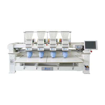 China Garment Shops FUJA 4 Flat Head 12 Needles 15 Needles Cap Embroidery Machine for sale