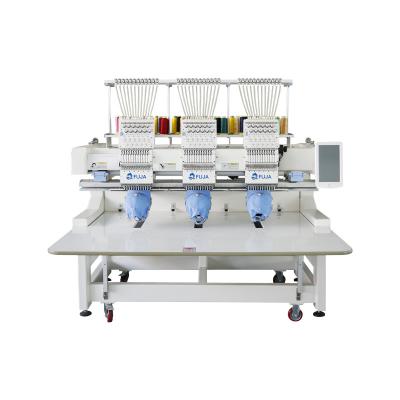 China Garment Shops FUJA 3 Head Multi Needle Computerized Computer Embroidery Sewing Machine Hat Embroidery Machine for sale