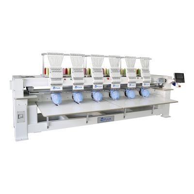 China Garment Shops FJ 6 Head 12 Needle or15 Computerized Flat Cap Embroidery Machine for sale