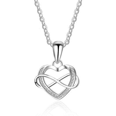 China SUNRAIN Wholesale Engagement Gift Jewelry Lover 925 Sterling Silver Beloved Beau Heart Charm Toggle Environmental Friendly Necklace for sale