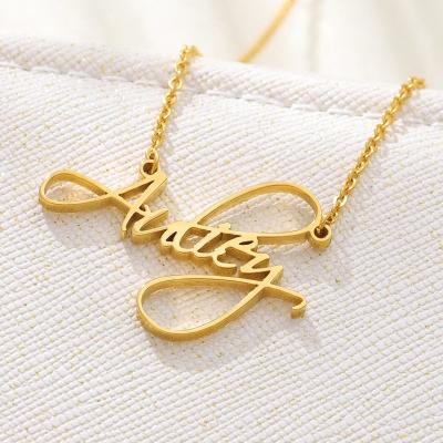 China Jewelry Customized Jewelry Custom Gold Plated Name Necklace For Women Girls for sale