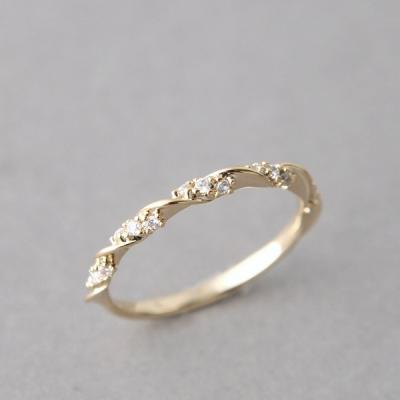 China Wholesale Fashion Trendy Simple Diamond Twist Ring Sexy Women Jewelry Mothers Day Gifts for sale