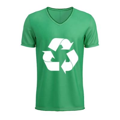 China Custom Anti-Wrinkle Environmentalism Recycle Symbol T-shirt Mens Womens Short Sleeve O-Neck Polyester Breathable Recycled T-Shirt for sale