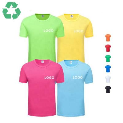 China Custom Wholesale High Quality Rpet 100% Recycled Polyester T Shirts Men's Anti-Wrinkle T-shirt White Eco-Friendly Repreve Unisex T-shirt for sale