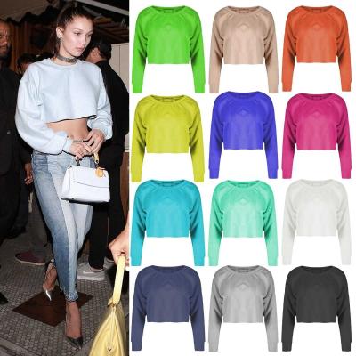 China Anti-Wrinkle Loose Edge 100% Women Raw Organic Cotton Sweatshirt Jumper Gym Sporty Poll Over Boxy Crop Top for sale