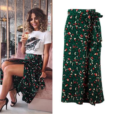 China OEM Breathable Custom Strap Leopard Print Skirt Sexy Split Buttocks Dress High Waist Plus Size Women's Skirt for sale