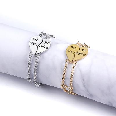 China Religious Hot Friends Bracelet Best Friends Love Stitching Two-fin Bracelet for sale