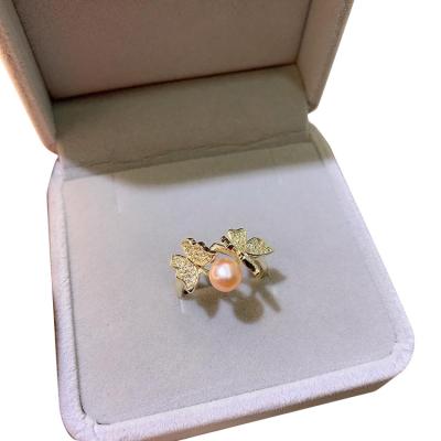 China FASHIONABLE High Quality Most Popular Jewelry Opening Adjustable Natural Freshwater Pearl Ring for sale