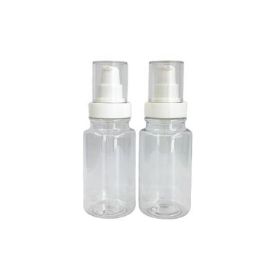 China 180ml Cosmetic Empty Plastic Bottles 180ml PET Cosmetic Lotion Bottler With Spray Pumb for sale