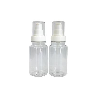 China Cosmetic bottles pump up bottle PET 150ml cosmetic material transparent without printing cosmetic packaging bottle for lotion cream for sale