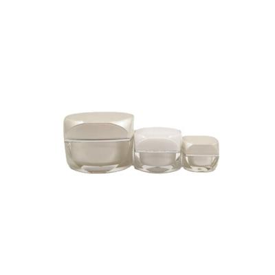 China Custom Cosmetic Double Jar Clear Wall Square Cosmetic Jars With Lids Cosmetic Bottles And Jars Set 5g 15g 30g 50g for sale