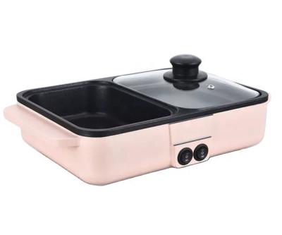 China Household Korea Hot Selling Students Electric Grill Pan With Multifunctional Non-stick Hot Pot Pan for sale