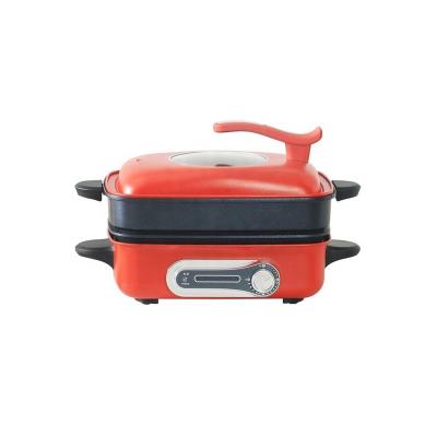 China Hotel Newcomer Household Portable 2 In 1 Electric Barbecue Hot Pot With Grill Pan With CE for sale