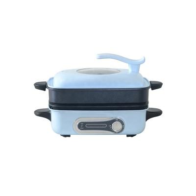 China Hotel new arrival household portable electric grill 2 in1 square pan with hot pot with CE for sale