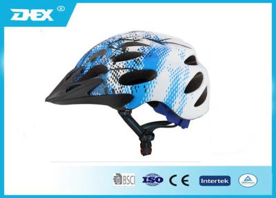 China Custom Size Blue White downhill bike helmets , cool bicycle helmets for men  for sale