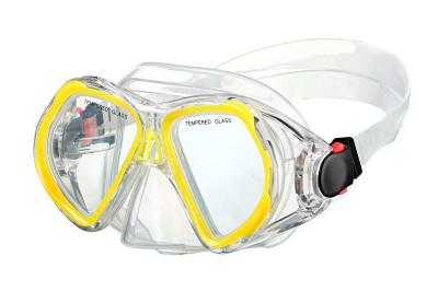 China Yellow  Green Blue Tempered glasses Scuba Diving Mask for womens and mens for sale