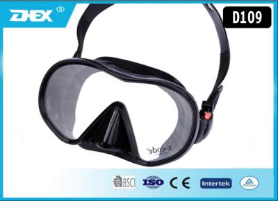 China Black Scuba Diving Mask with Adjustable buckle , Longevity oceanic scuba mask for sale