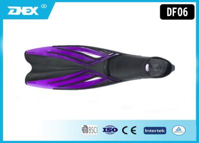 China High end comfortable Purple Scuba Diving Fins for junior , travel snorkel fins for sale