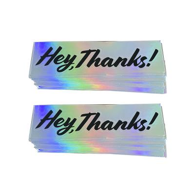 China Low MOQ Anti Counterfeit Hologram Materials Sticker Printing Thank You Sticker Labels for sale